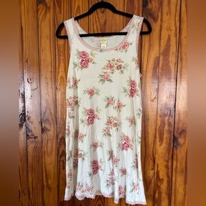 Vintage 100% Cotton Floral Nightgown Cottage Core Whimsy size Medium